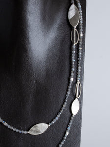 Long Silver & Labradorite necklace