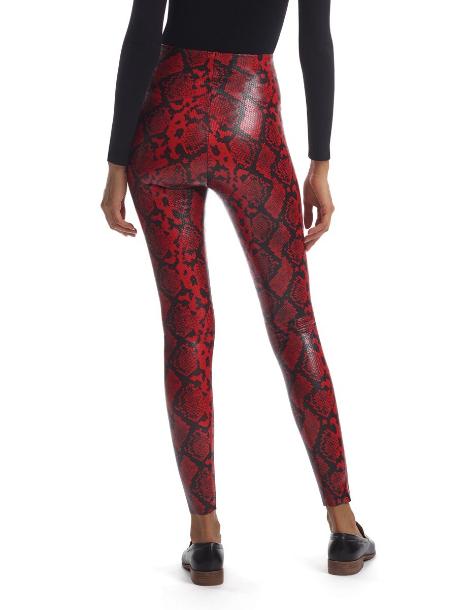 Commando Women's Perfect Control Faux Leather Leggings in Snake