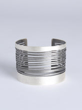 Load image into Gallery viewer, Silver Cut- out Wave Cuff
