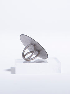 Matte Silver partially oxidized Ring