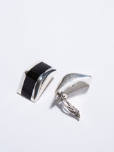 Load image into Gallery viewer, Sterling Silver Onyx Clip-on  earrings
