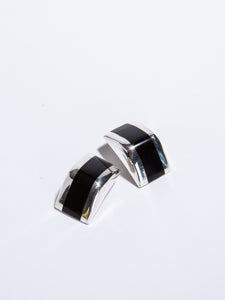 Sterling Silver Onyx Clip-on  earrings