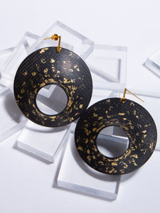 Gold and Carbon Fiber earrings