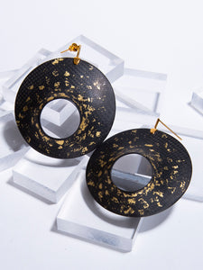 Gold and Carbon Fiber earrings