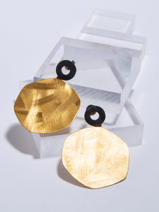 Brushed Gold & Sterling Silver earrings